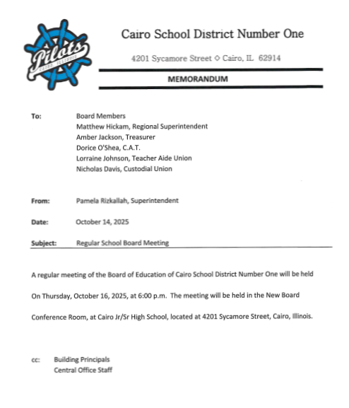 Board Meeting - Thursday, October 16th @6PM Thumbnail Image