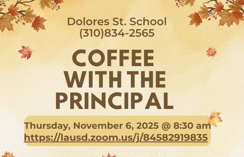 Fall background with info for coffee with the principal