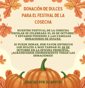 Donacion de dulces para el festival de otono
