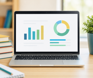 Laptop computer with graphs