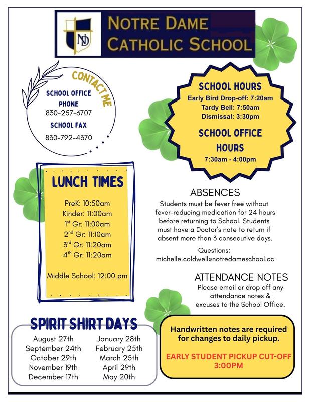 Fast Facts at Notre Dame Catholic School!