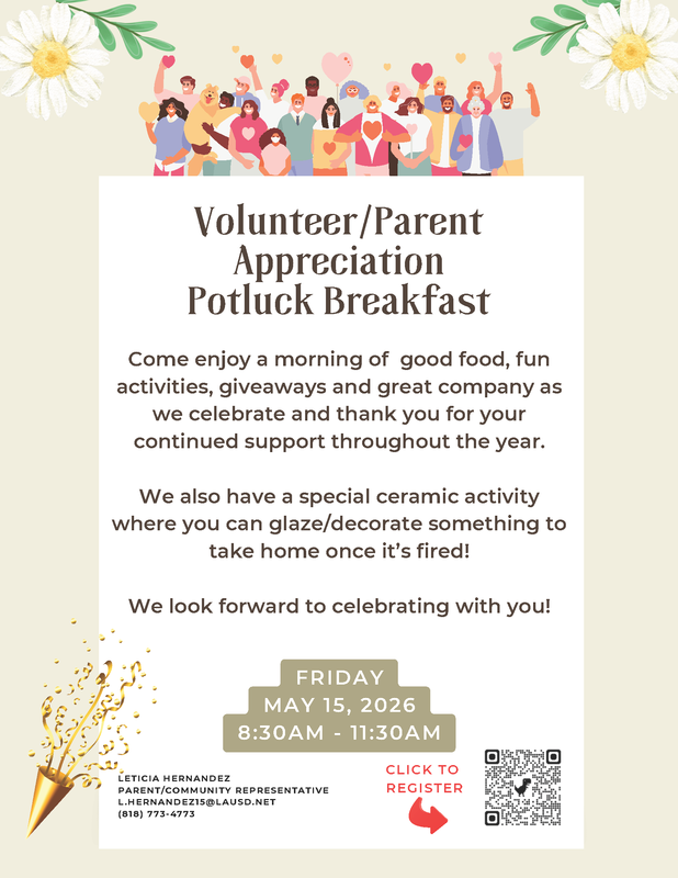 Volunteer/Parent Appreciation Potluck Breakfast Featured Photo