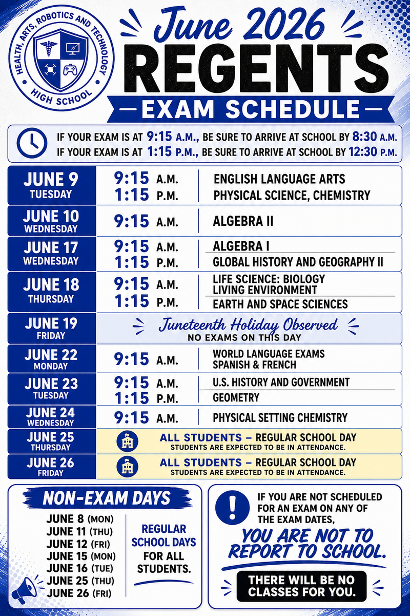 June Regents Exam Schedule