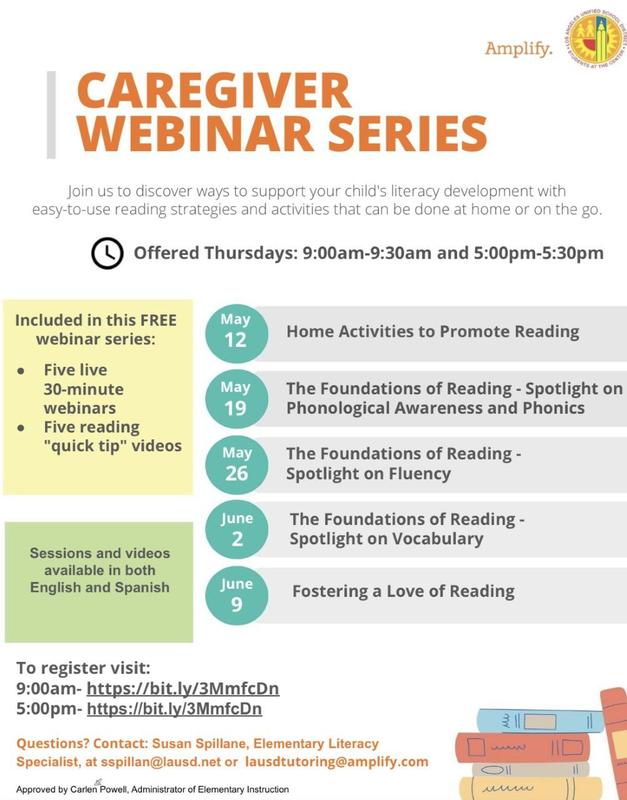 Caregivers Webinar Thursdays: 9:00am-9:30am and 5:00pm-5:30pm May 12th- June 9th Featured Photo