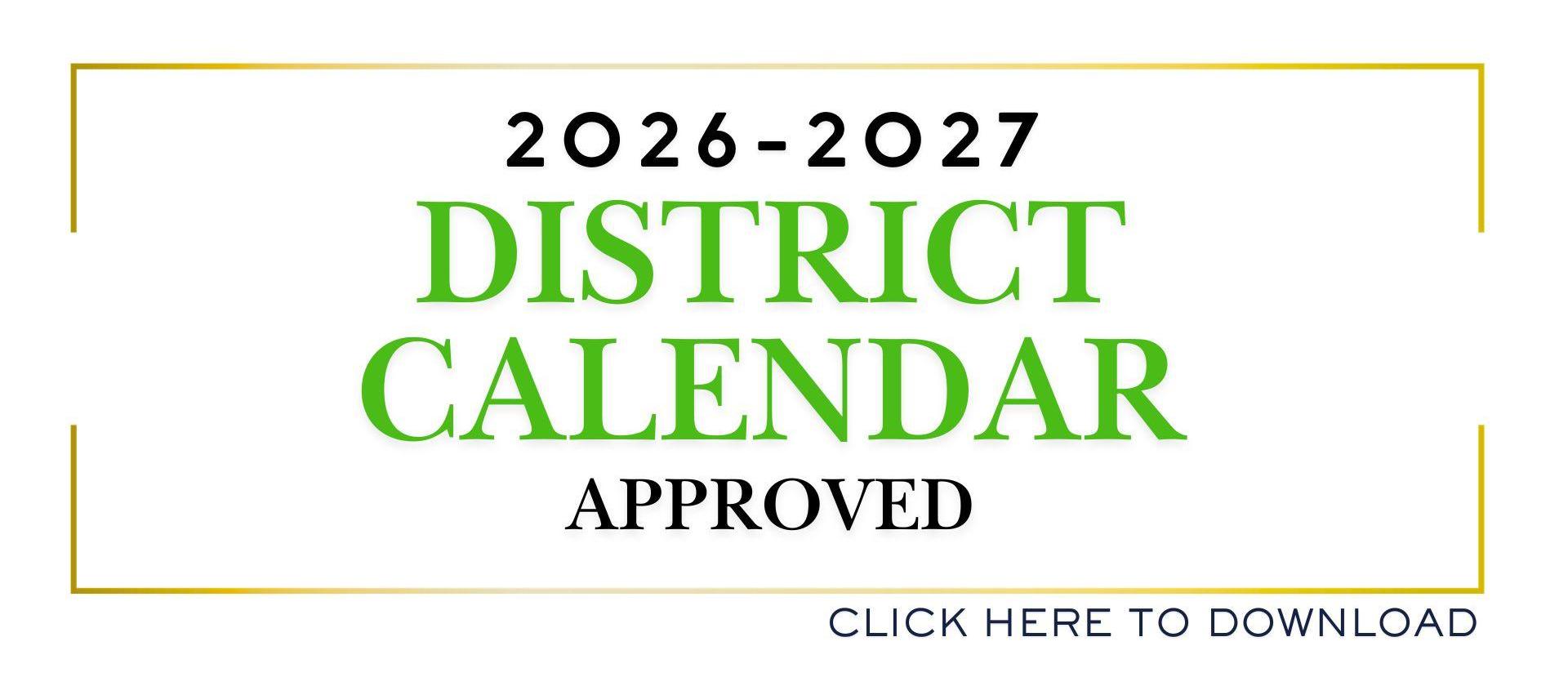 Approved District Calendar  2026-2027