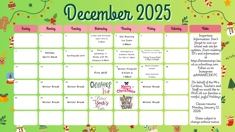 December Calendar