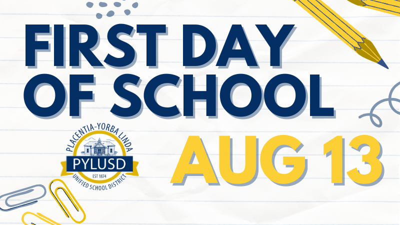 First Day of School August 13