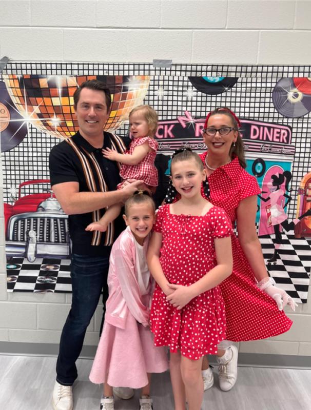 Family at a school dance.