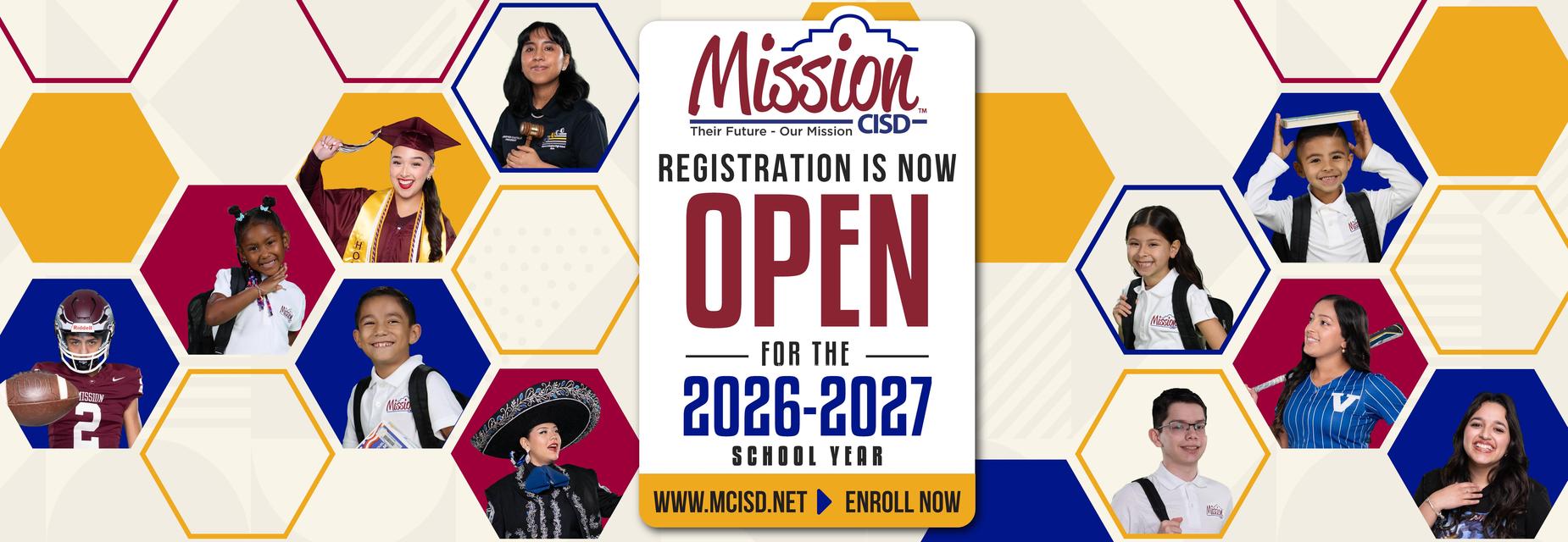 2026 Registration Banner for Mission CISD