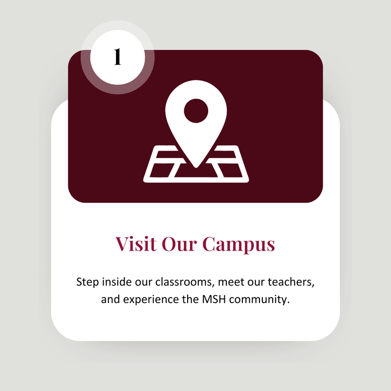 Campus visit icon representing a school tour.