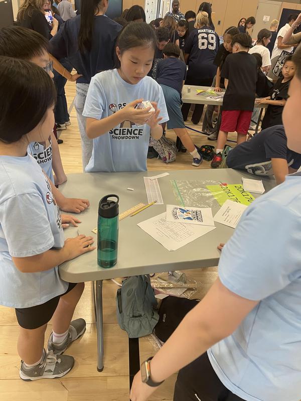 group doing a science project