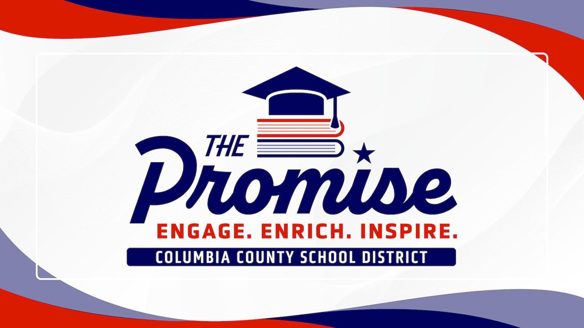 Logo featuring the text 'The Promise' with educational imagery and a star.