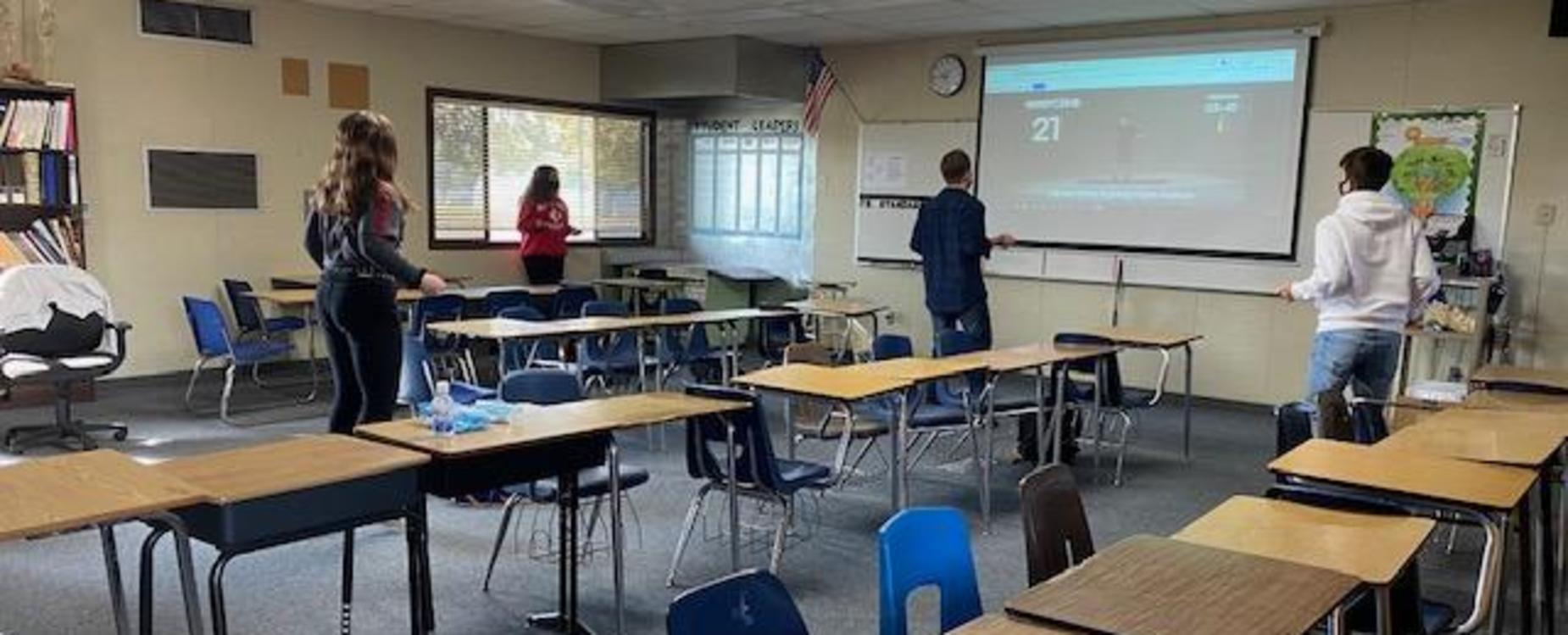 Student's virtually jumping rope