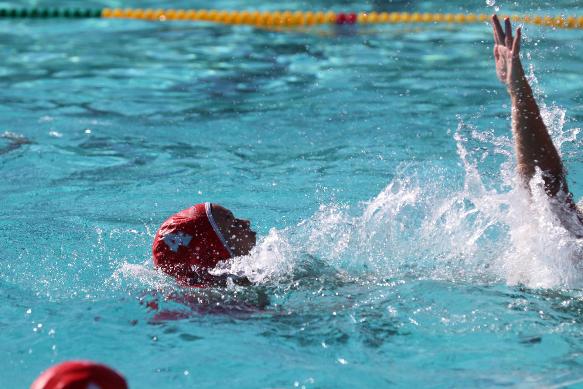 girls playing water polo against Hoover