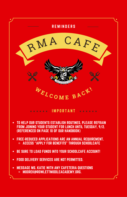Important Cafeteria Reminders