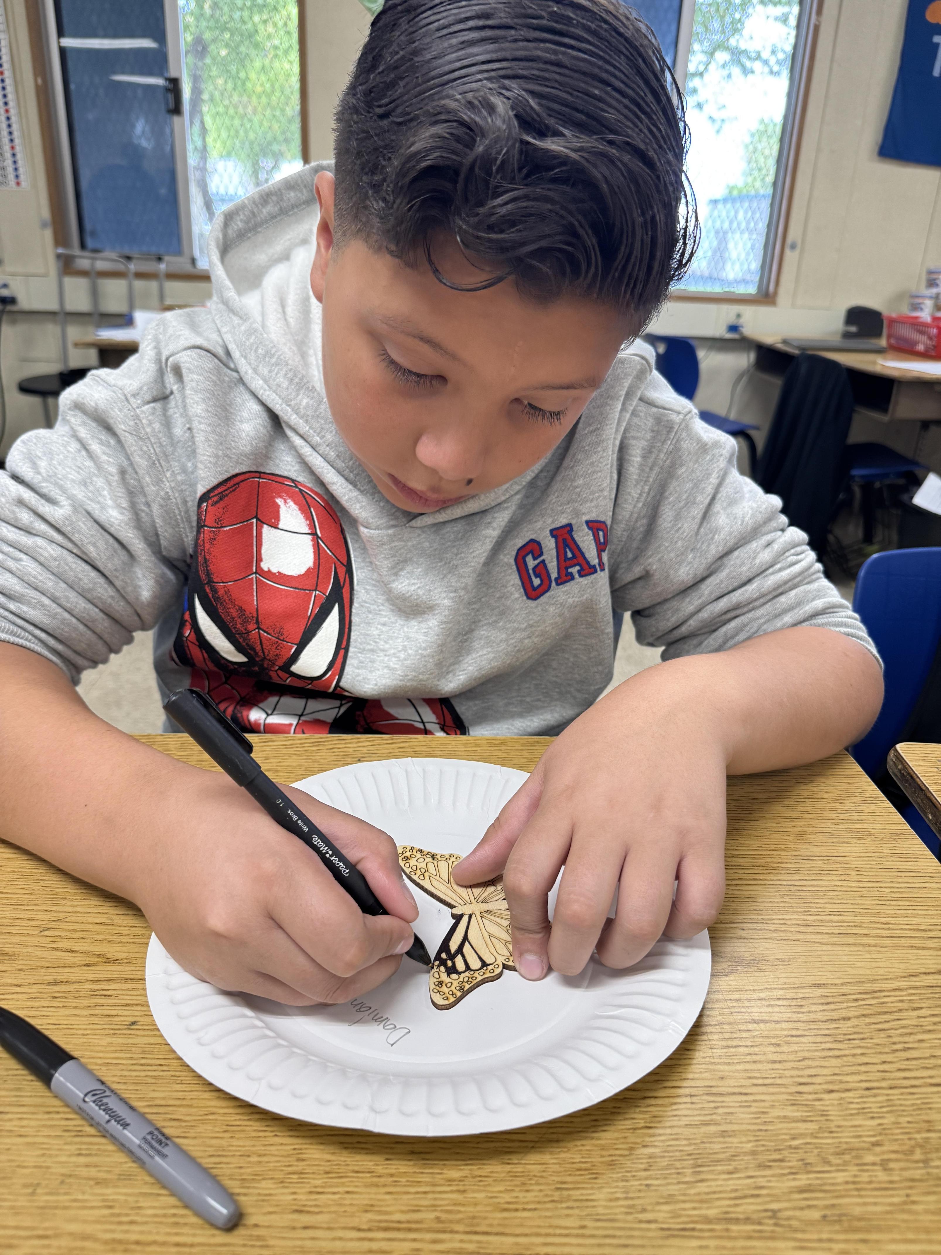 Students working on stewardship project