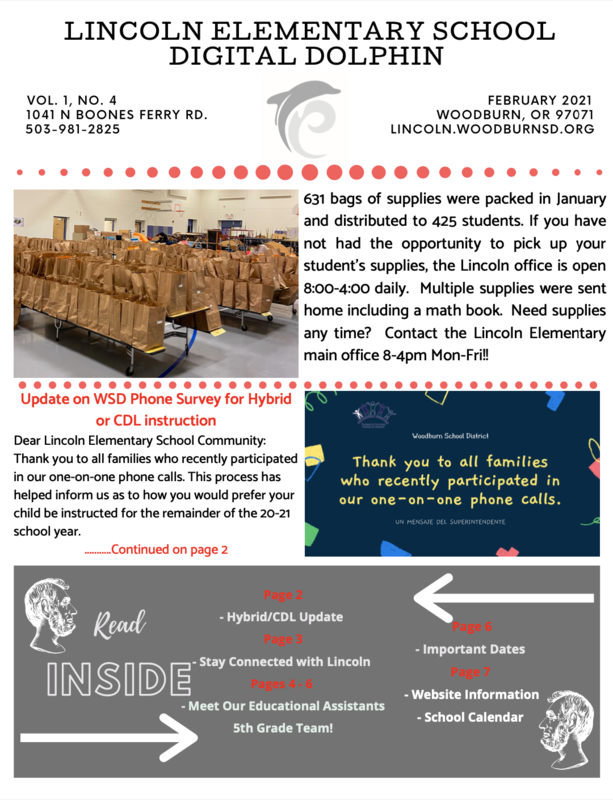 The Digital Dolphin - Lincoln Elementary Monthly Newsletter – February Featured Photo
