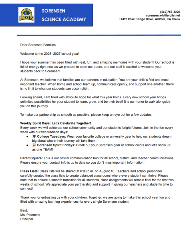 principal message