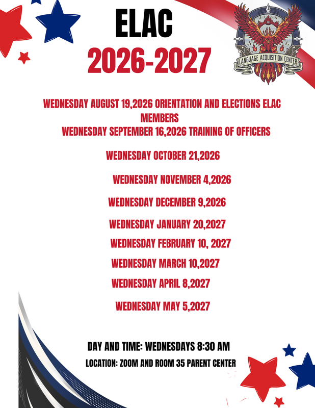 ELAC Meeting Schedule 2026-2027