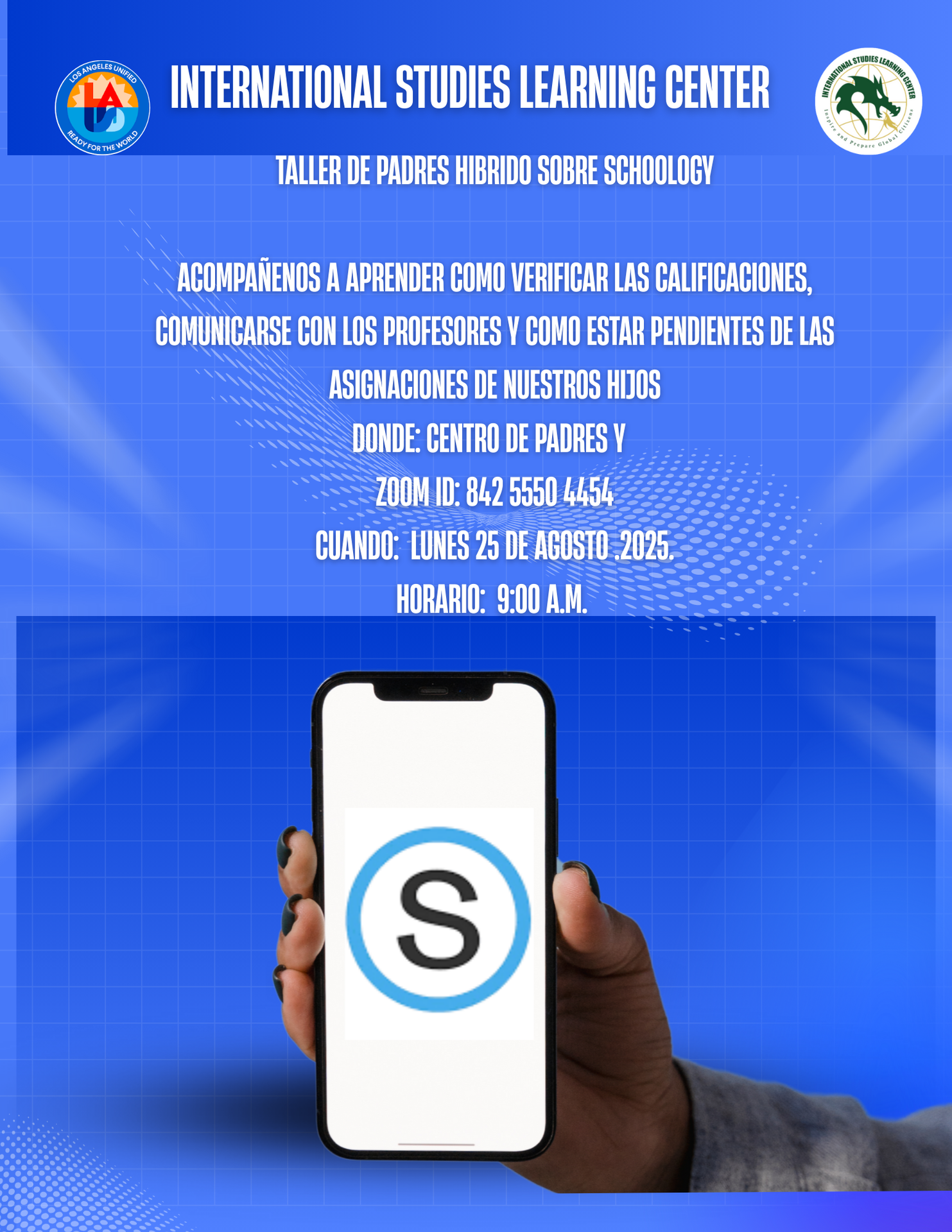 Taller de padres hi9brido sobre schoology 