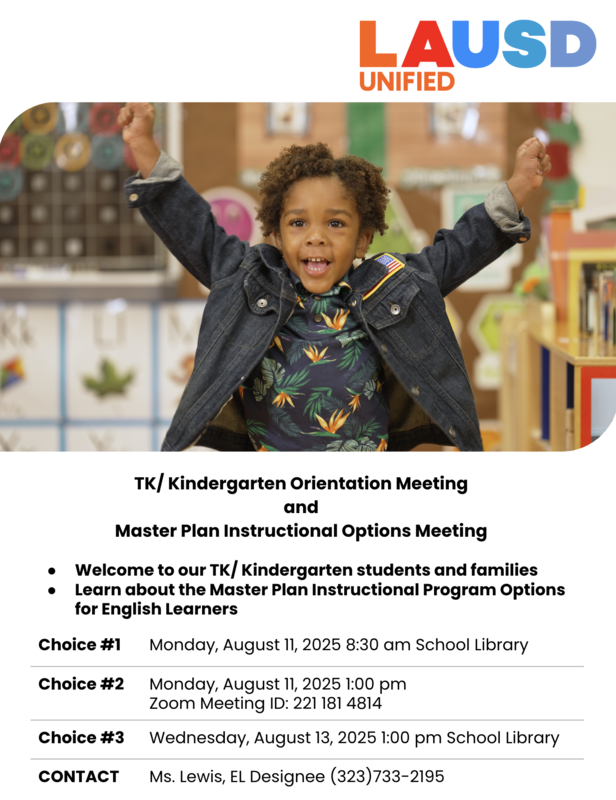 TK/ Kinder Orientation