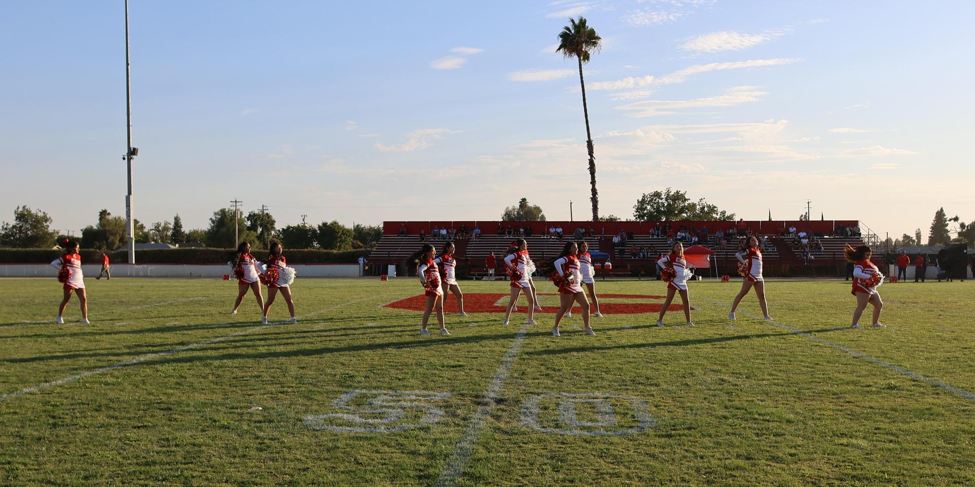 Junior Varsity Cheerleaders in action at halftime 5