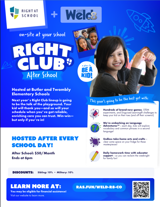 Right at School After School Club Flyer