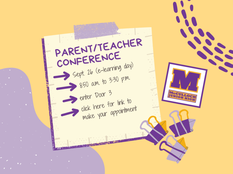 promo graphic - MJH parent teacher conferences September 2025