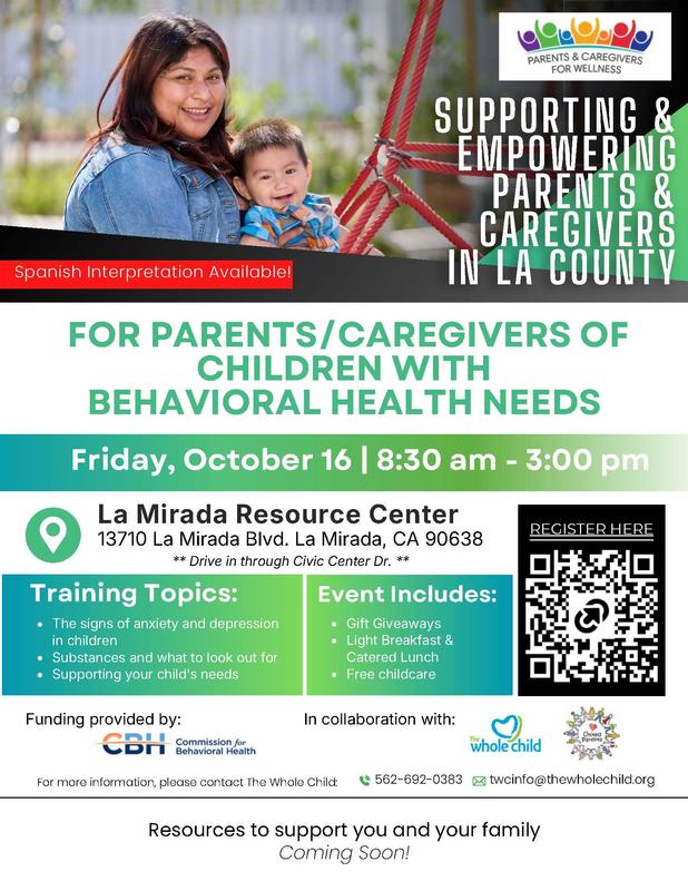 For Parents/Caregivers of Children With Behavioral Health Needs