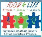 Colorful logo highlighting fitness, energy, and learning for school nutrition.
