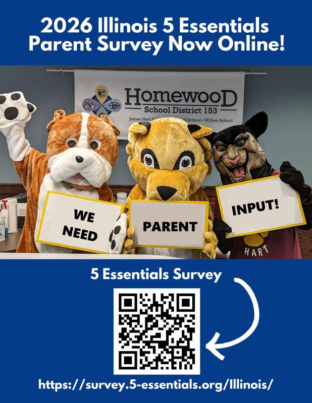 3 school mascots (bulldog, wildcat, panther) hold signs saying "we need parent input"