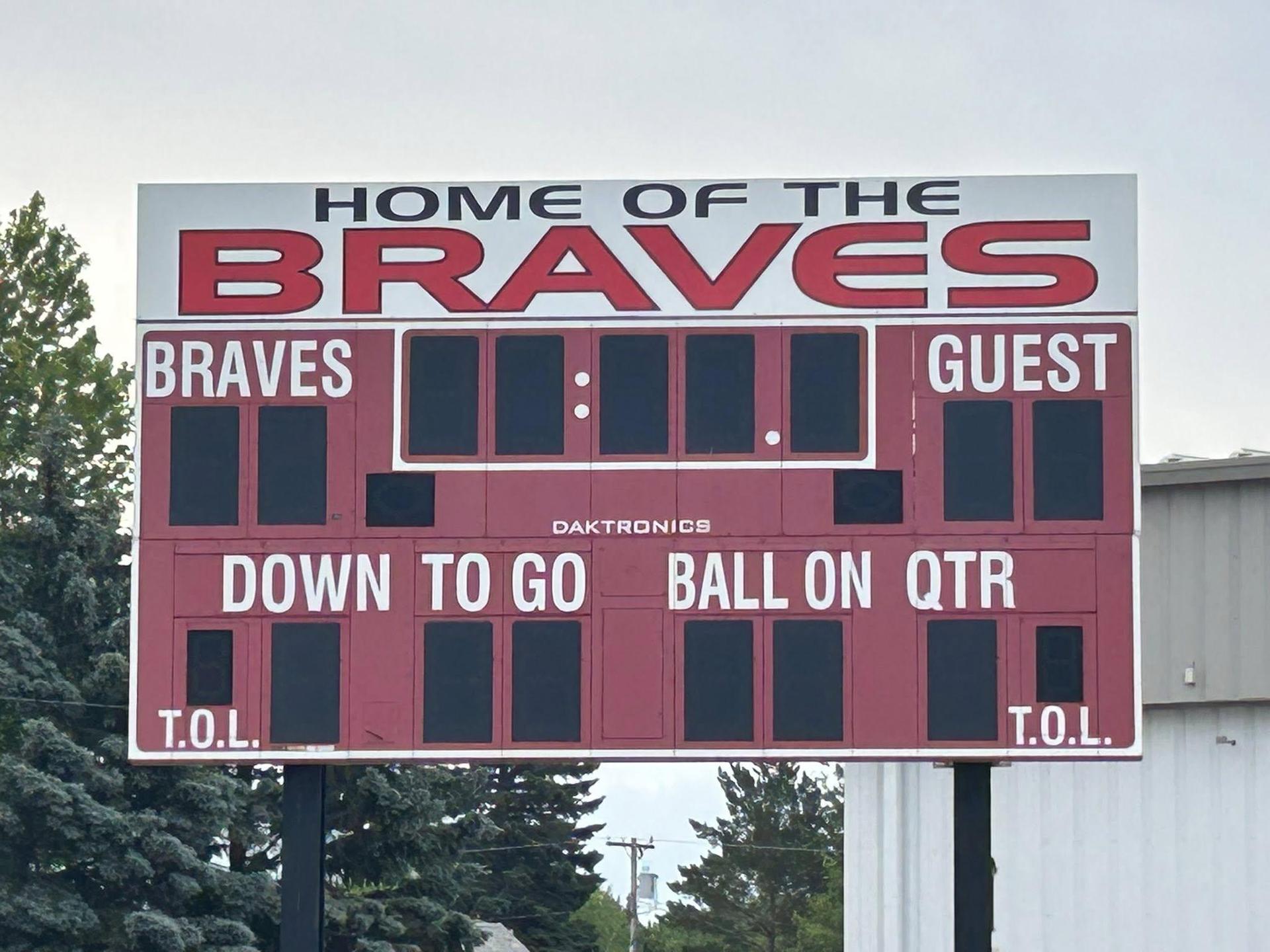 Britton-Hecla Football Scoreboard after the update