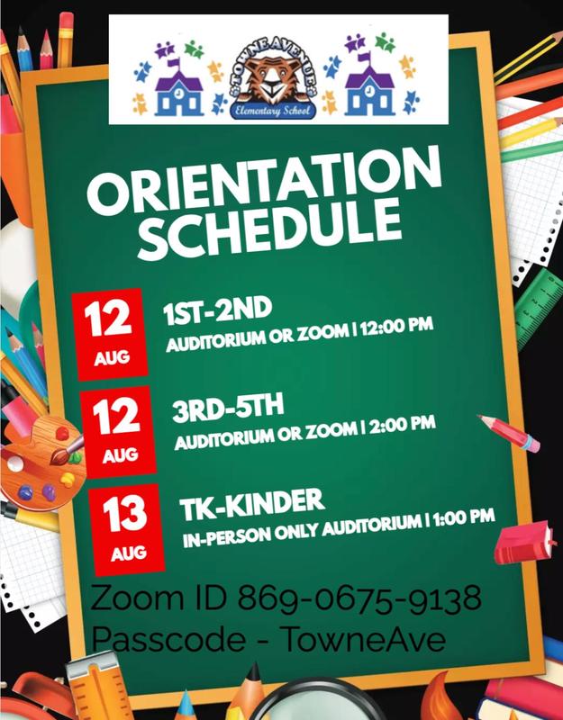 orientation schedule