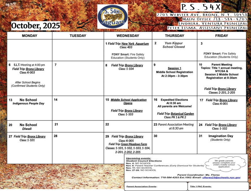 October Calendar