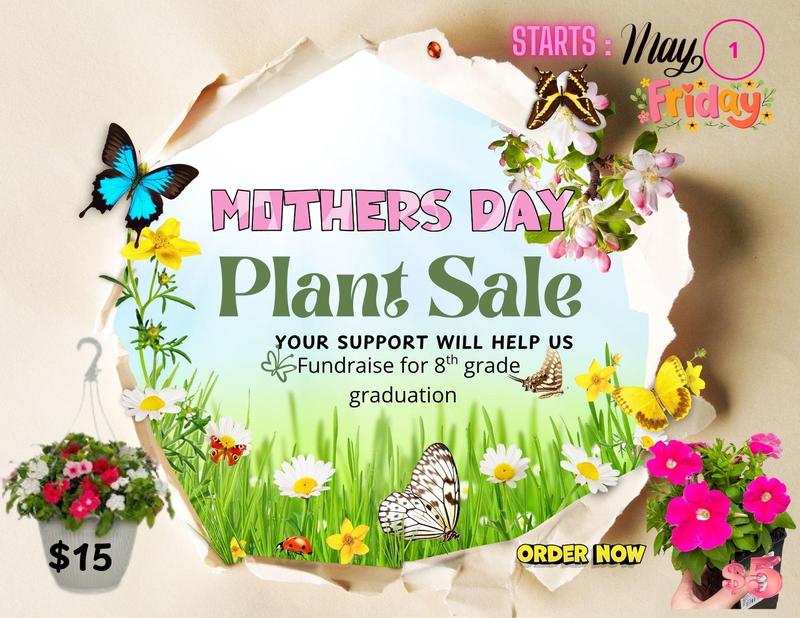 Flyer of a plant sale for mothers day.