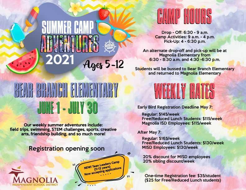 Adventures Summer Camp Registration Adventures Summer Camps Magnolia Independent School District