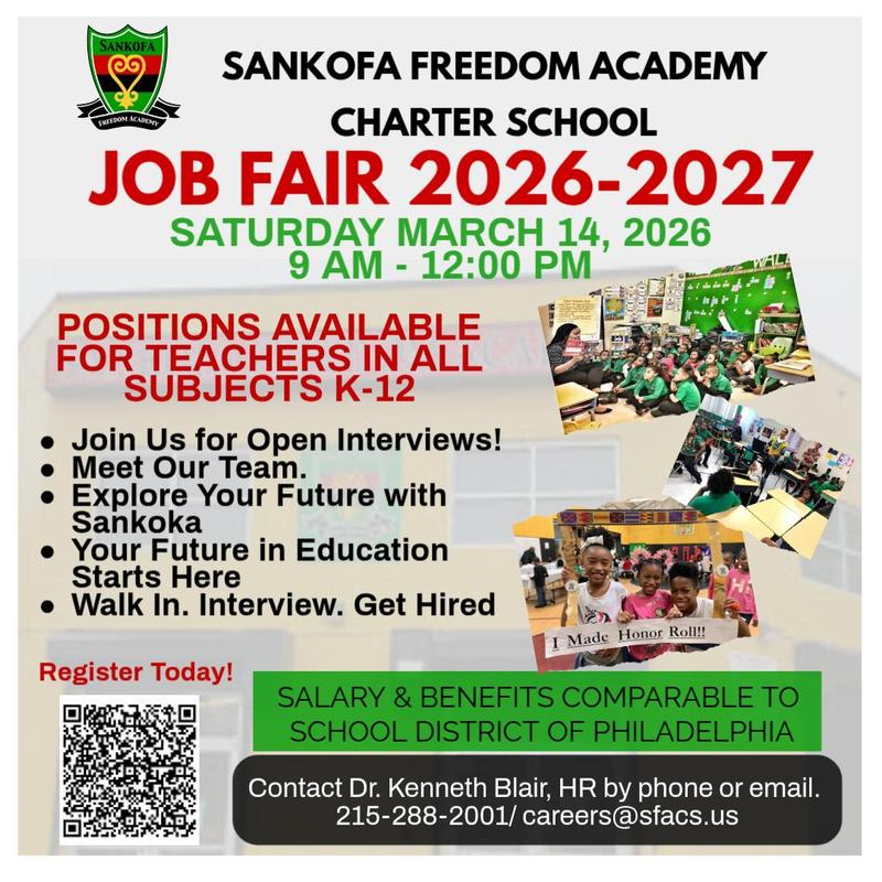 Sankofa Freedom Academy Job Fair 2026-2027 Featured Photo