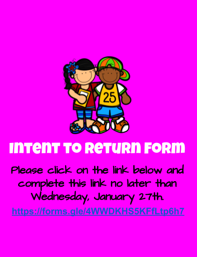 Intent to Return Form for School Year 2021-2022 (Formulario de Intención de Devolución Para el Año Escolar 2021-2022) Thumbnail Image
