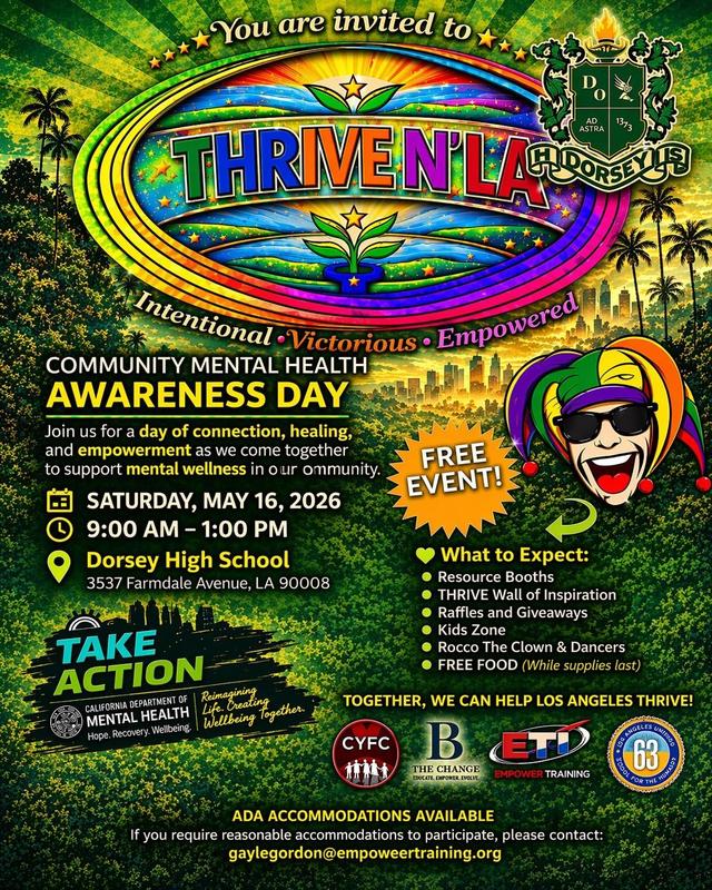 Thrive N’ LA Mental Health Awareness Day Flyer