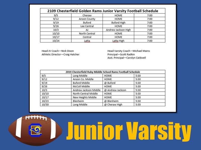 2019-20 Junior Varsity Football Schedule Featured Photo