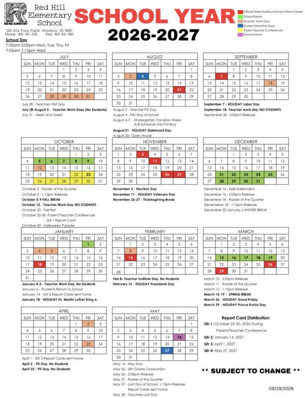 School year 26-27 Calendar Featured Photo