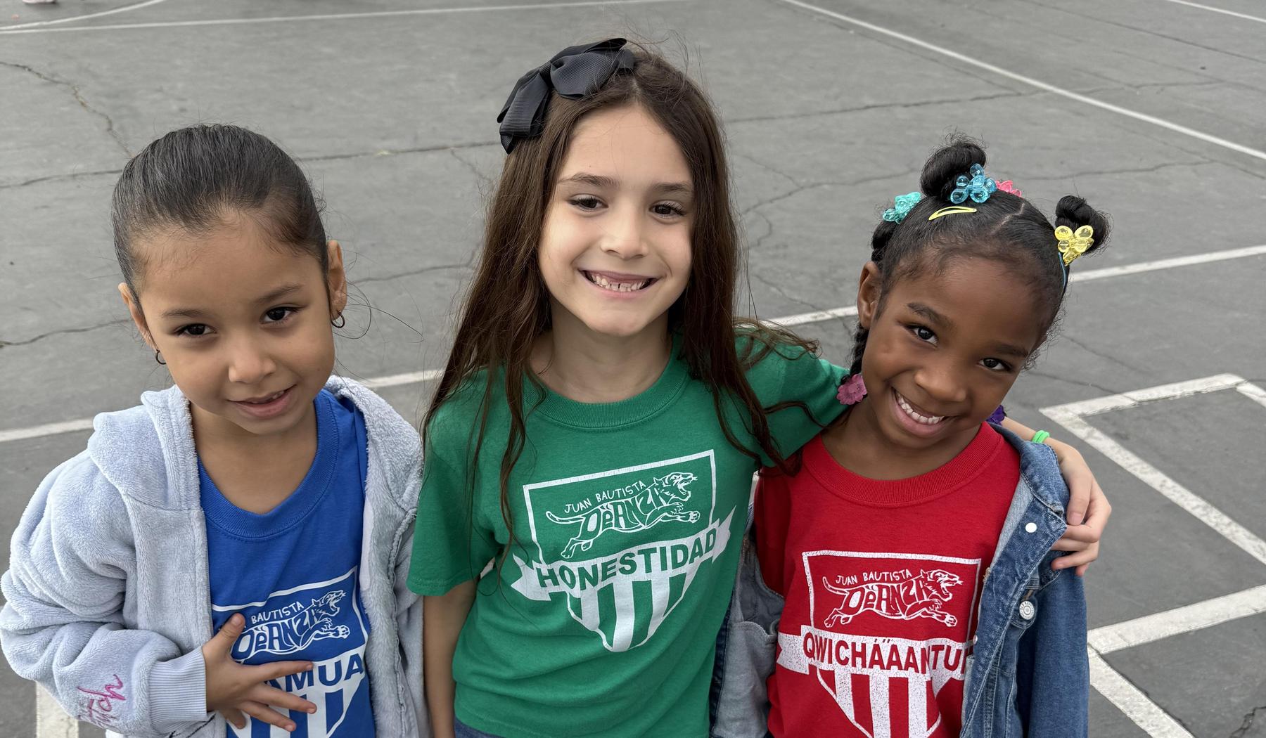 Students with house shirts.