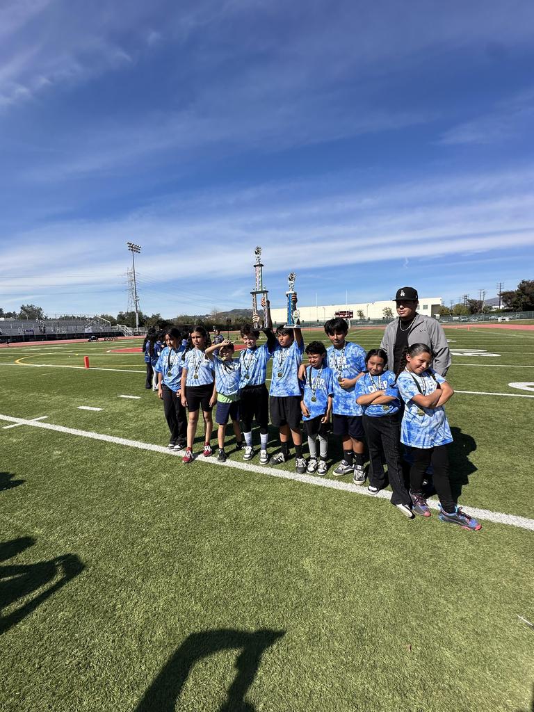 Flag Football team with Trophy