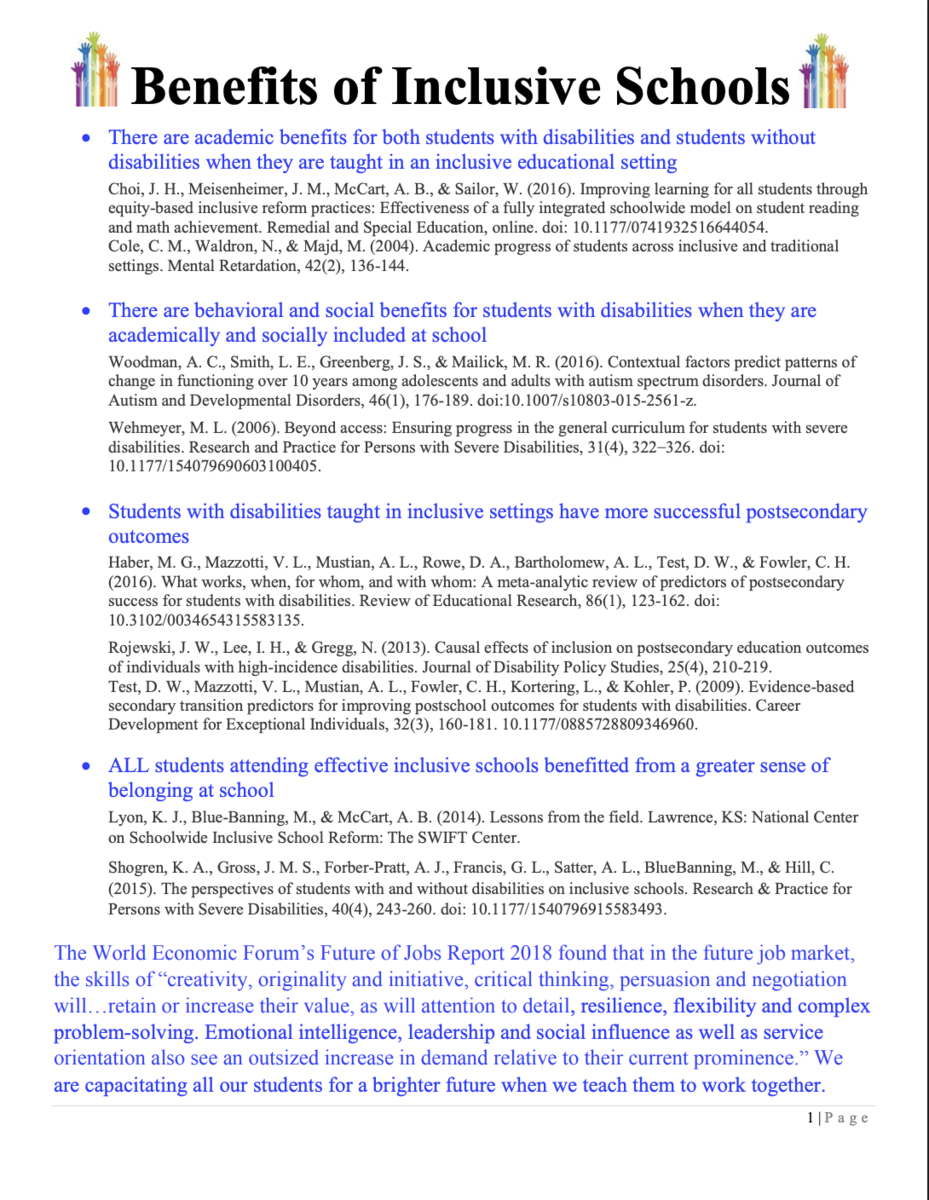 benefits of inclusive schools
