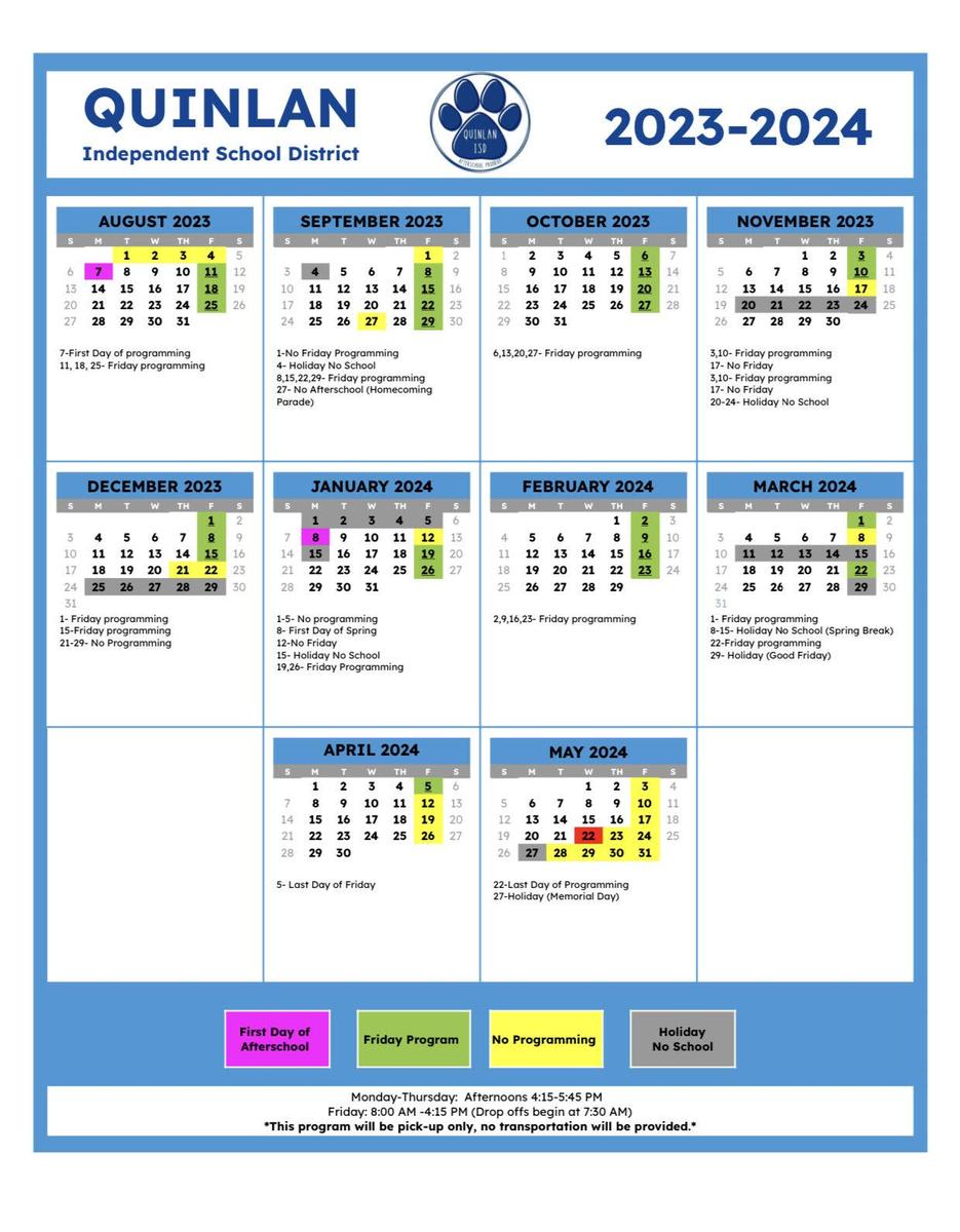 Afterschool/ Friday Program – Afterschool/ Friday Program – Quinlan  Independent School District