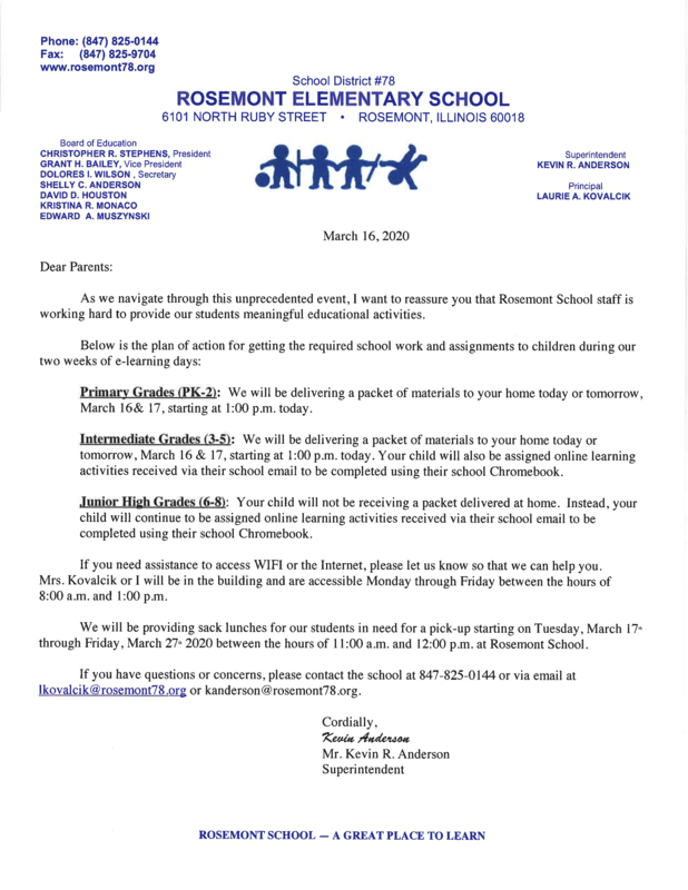 District 78 Plan of Action: E-Learning Days