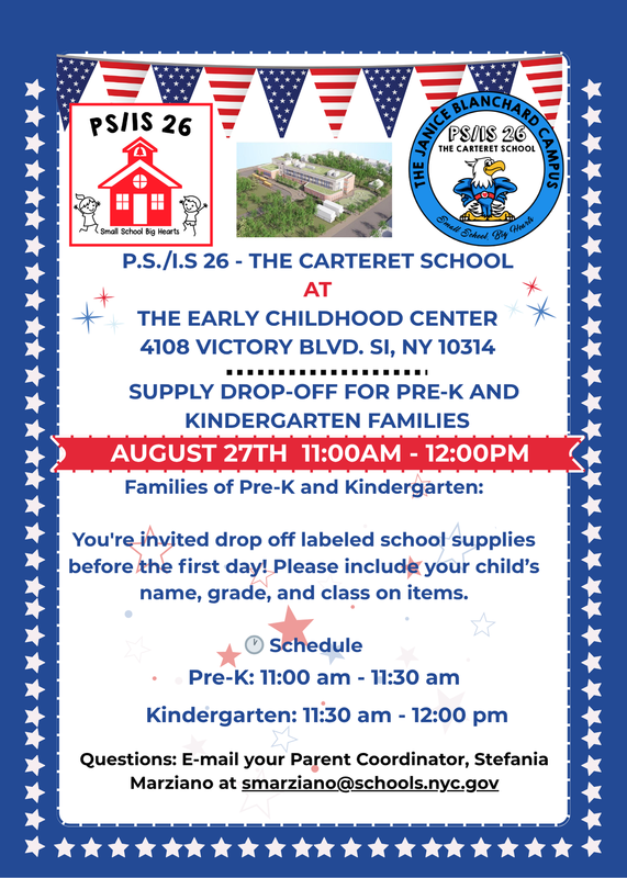 Pre-K & K Supply Drop Off