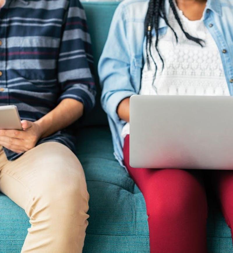 Two students working next to each other