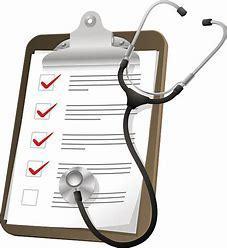 clipboard and stethoscope exam form