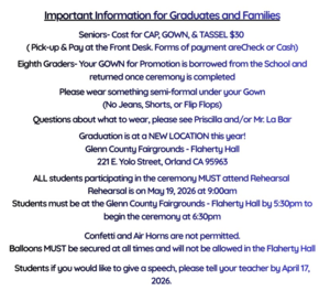 Important Information for Graduation and Promotion